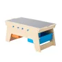 Kids Reversible Wooden Activity Table, Multi-Purpose Activity Play Table with 200 Building Bricks & 3 Storage Bins for Kids 3+ Y