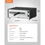VEVOR Electric Pizza Oven, 12-inch Countertops Pizza Ovens, 572°F Max Temp, 1450W Indoor Pizzas Maker w/Timing & Temp Control, P