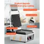 VEVOR Commercial Panini Grill, 1800W Electric Sandwich Panini Maker, Stainless Steel Sandwichs Press Grill with Handle and Temp 