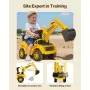 VEVOR Ride On Toddler Car, Push Car for Toddler 19 til 36 Måneder, Gravemaskine Digger Legetøj med hjelm og musik, 25 kg