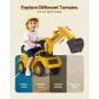 Ride On Toddler Car, Push Car for Toddler 19 to 36 Months, Excavator Digger Toy with Helmet & Music, 25 kg Load Capacity, Foot-t