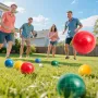 boccia kuglesæt, 100 mm, med 8 harpiksbolde, Pallino, bæretaske