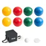 Bocce Ball Set, 100 mm, with 8 Resin Balls, Pallino, Carrying Bag and Measuring Rope, Red/Green/Blue/Yellow 4 Colors, for 2 to 8