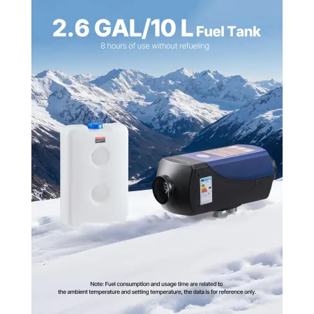 VEVOR Dieselvarmer, 12-24V 5-8KW Bærbar Dieselluftvarmer med fjernbetjening og LCD-skærm, Hurtigopvarmning Lavstøjsvag, 10 L La