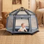 Baby Playpen, Pop Up Toddler Playpen with Canopy, Indoor & Outdoor Portable Play Yard for Babies Toddlers with UPF 50+ Sunshades