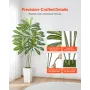 Artificial Dracaena Tree 1829 mm, Fake Palm Tropical Plants with White Tall Planter, Faux Floor Silk Plant in Pot, Large Trees f