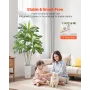 Artificial Dracaena Tree 1829 mm, Fake Palm Tropical Plants with White Tall Planter, Faux Floor Silk Plant in Pot, Large Trees f