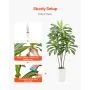 Artificial Dracaena Tree 1829 mm, Fake Palm Tropical Plants with White Tall Planter, Faux Floor Silk Plant in Pot, Large Trees f
