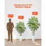 VEVOR Artificial Dracaena Tree 1829 mm, Fake Palm Tropical Plants with White Tall Planter, Faux Floor Silk Plant in Pot, Large T