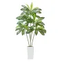 Artificial Dracaena Tree 1829 mm, Fake Palm Tropical Plants with White Tall Planter, Faux Floor Silk Plant in Pot, Large Trees f