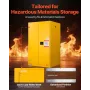 VEVOR Flammable Cabinet, 96.4 x 86.4 x 165.1 cm, 65 Gallon Flammable Storage Cabinet with Adjustable Shelf, Cold-Rolled and Galv