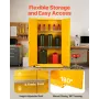 VEVOR Flammable Cabinet, 96.4 x 86.4 x 165.1 cm, 65 Gallon Flammable Storage Cabinet with Adjustable Shelf, Cold-Rolled and Galv