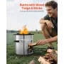 VEVOR Camping Rocket Stove, Wood Burning Portable Rocket Stove with Carrying Bag for Backpacking, Stainless Steel, Single Door, 