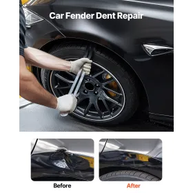 VEVOR Dent Puller Kit, Paintless Car Dent Removal Tool, Auto Fender Damage Repair Puller Lifter with Curved Rod, Crowbar, Rubber