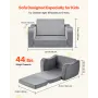 2-i-1 børnesofa, sammenfoldelig blød babysofa med armlæn, lavet