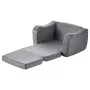2-in-1 Kids Sofa, Foldable Toddler Soft Couch with Armrests, Made of 28D Sponge & Short Pile, Convertible Toddler Chair to Loung