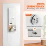 Mirror Jewelry Cabinet, 42.52-Inch Tall Lockable Jewelry Cabinet Armoire with Full-Length Mirror, Wall or Door Mounted Jewelry M