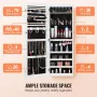 Mirror Jewelry Cabinet, 42.52-Inch Tall Lockable Jewelry Cabinet Armoire with Full-Length Mirror, Wall or Door Mounted Jewelry M