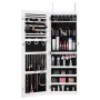 Mirror Jewelry Cabinet, 42.52-Inch Tall Lockable Jewelry Cabinet Armoire with Full-Length Mirror, Wall or Door Mounted Jewelry M