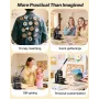 Button Maker Machine, 32/58/75 mm 3-in-1, Plastic Pin Maker with 300pcs Button Parts, Circle Cutter and Magic Book, Reinforced E
