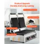 VEVOR Commercial Panini Grill, 3600W Electric Sandwich Panini Maker, Stainless Steel Double Sandwich Press, Panini Grill Temp Co