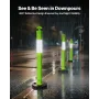 3 Pack Traffic Delineator Posts, 1140 mm Traffic Safety Cones with Weighted Base and Reflective Strips, Heavy Duty Delineator Po