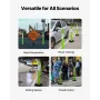 3 Pack Traffic Delineator Posts, 1140 mm Traffic Safety Cones with Weighted Base and Reflective Strips, Heavy Duty Delineator Po