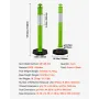 3 Pack Traffic Delineator Posts, 1140 mm Traffic Safety Cones with Weighted Base and Reflective Strips, Heavy Duty Delineator Po