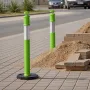 3 Pack Traffic Delineator Posts, 1140 mm Traffic Safety Cones with Weighted Base and Reflective Strips, Heavy Duty Delineator Po