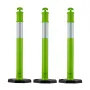 VEVOR 3 Pack Traffic Delineator Posts, 1140 mm Traffic Safety Cones with Weighted Base and Reflective Strips, Heavy Duty Delinea
