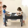 Kids Wooden Activity Table, Building Blocks Double-Sided Tabletop, Multi-Purpose Activity Play Table with 2 Storage Bins for Kid