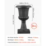VEVOR Plastic Urn Planters, 25 x 42 cm, 2 Pack Black Classic Flower Pots Front Porch Planters, Indoor & Outdoor Vase for Wedding