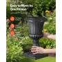 VEVOR Plastic Urn Planters, 25 x 42 cm, 2 Pack Black Classic Flower Pots Front Porch Planters, Indoor & Outdoor Vase for Wedding