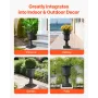 VEVOR Plastic Urn Planters, 25 x 42 cm, 2 Pack Black Classic Flower Pots Front Porch Planters, Indoor & Outdoor Vase for Wedding