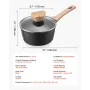 1,5 QT gryde, nonstick-gryde med hærdet glaslåg