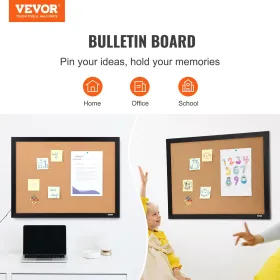 Cork Board, 36x24 inches Bulletin Board med MDF -klistermærke
