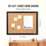 Cork Board, 36x24 inches Bulletin Board with MDF Sticker Frame, Vision Board Includes 10 Pushpins, for Display and Decoration in