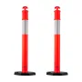VEVOR 2-pack trafikafgrænserstolper, 1140 mm trafiksikkerhedskegler med vægtet base og reflekterende striber, Heavy Duty Delinea