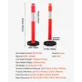 6 Pack Traffic Delineator Posts, 1140 mm Traffic Safety Cones with Weighted Base and Reflective Strips, Heavy Duty Delineator Po