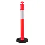 6 Pack Traffic Delineator Posts, 1140 mm Traffic Safety Cones with Weighted Base and Reflective Strips, Heavy Duty Delineator Po