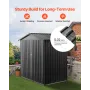 1860 x 1210 x 1841 mm Metal Garden Shed, Outdoor Storage Shed with Lockable Doors & 4 Louver Vents, Peak Roof Metal Sheds Outdoo