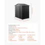 VEVOR 1860 x 1210 x 1841 mm Metal Garden Shed, Outdoor Storage Shed with Lockable Doors & 4 Louver Vents, Peak Roof Metal Sheds 