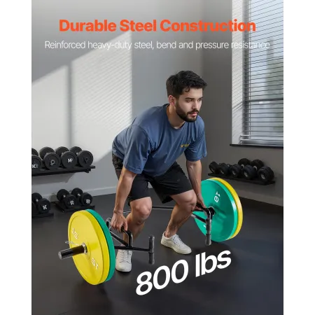 VEVOR Trap Bar Hex Bar, Open-Ended Frame Hex Barbell, 50mm 360 kg Capacity Shrug Bars with Knurled Grips, Weightlifting and Stre