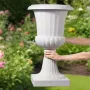 Plast Urne Plantekasser, 40 x 67 cm, 2 Pakke hvide Klassiske