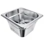 VEVOR Rustfri Steam Hotel Pans, 1/6 Størrelse x 100 mm Dyb, 1,7 L Bord Damp Pan, Anti Jam Restaurant Supplies Genanvendelig