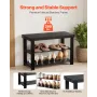 VEVOR Shoe Rack Bench, 3-Tier Bamboo Entryway Bench, Shoe Storage Organizer Holds Up to 286 lbs, 703 x 288 x 451 mm, for Front D
