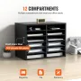 Wood Literature Organizer, 12 Compartments, File Sorter with Removable Shelves, Mailboxes Slot for Office Home Classroom Mailroo