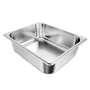 VEVOR Stainless Steam Hotel Pans, 1/2 Size x 98mm Deep, 6L Table Steam Pan, Anti Jam Restaurant Supplies Reusable Rustproof Cate