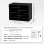 Wood Literature Organizer, 12 Compartments, File Sorter with Removable Shelves, Mailboxes Slot for Office Home Classroom Mailroo