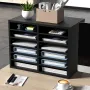 Wood Literature Organizer, 12 Compartments, File Sorter with Removable Shelves, Mailboxes Slot for Office Home Classroom Mailroo